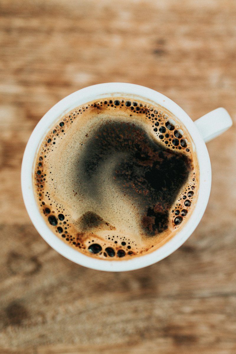 Black americano in a glass