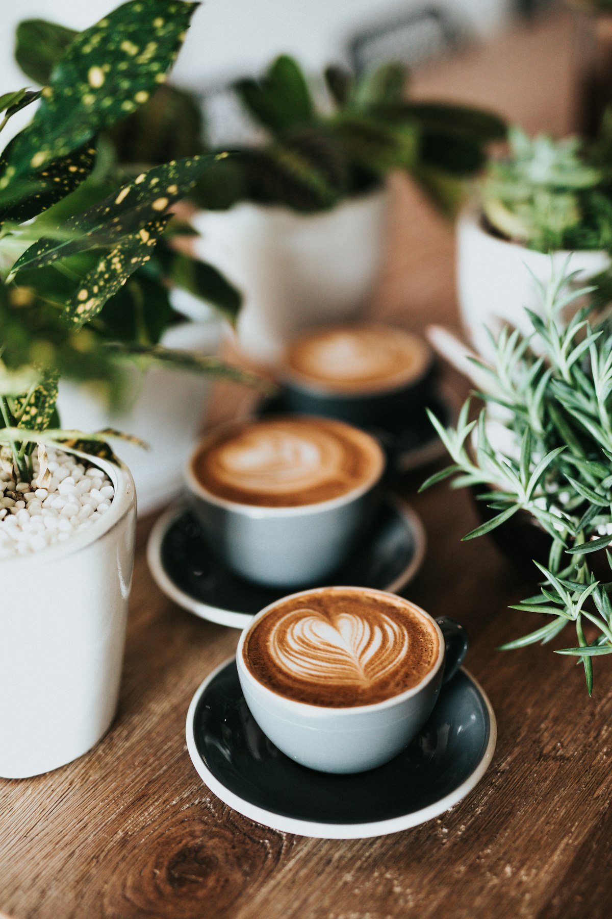 Cafe latte with latte art